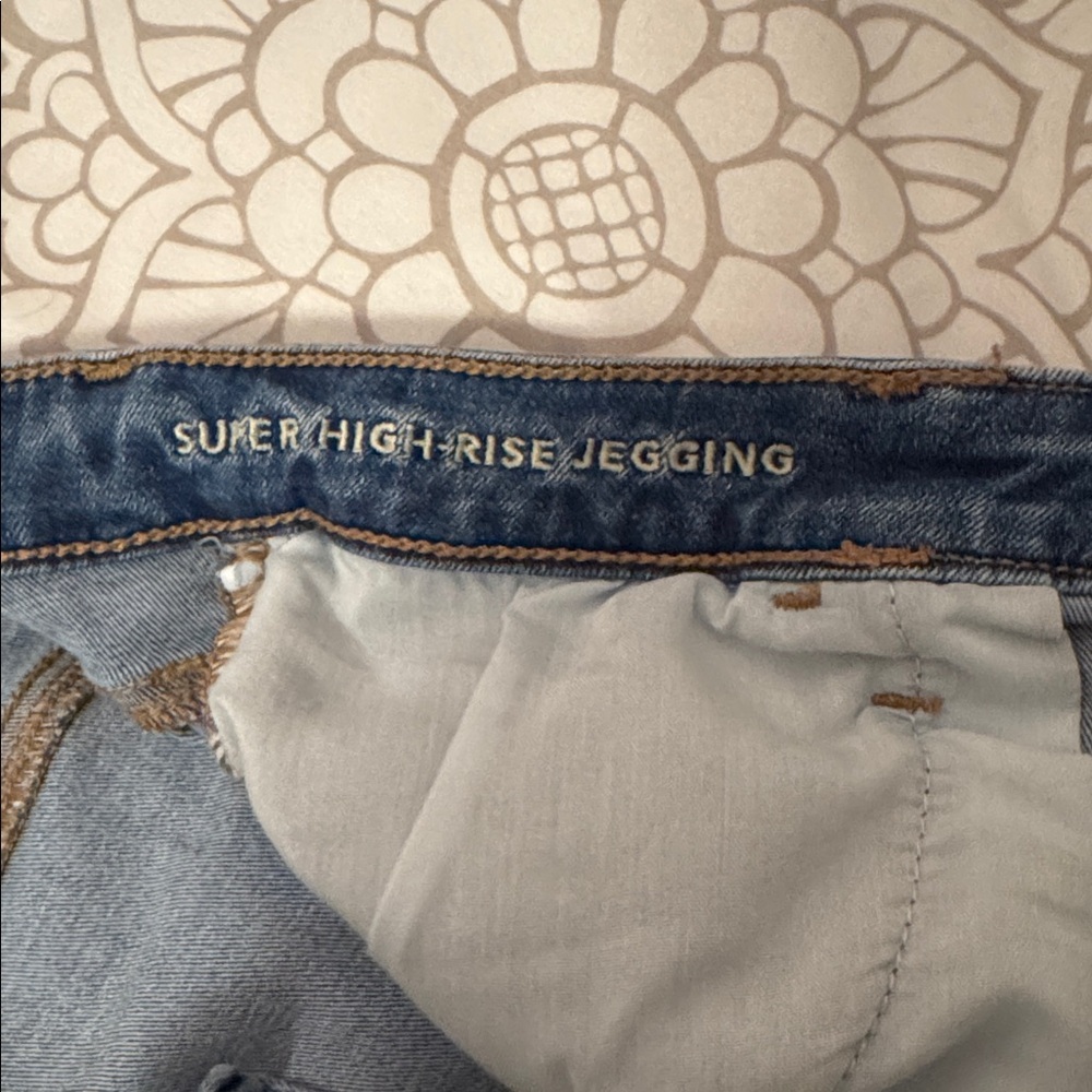 American Eagle Outfitters Women's Super High Rise Jegging in Blue Size 12 Long - Picture 4 of 11